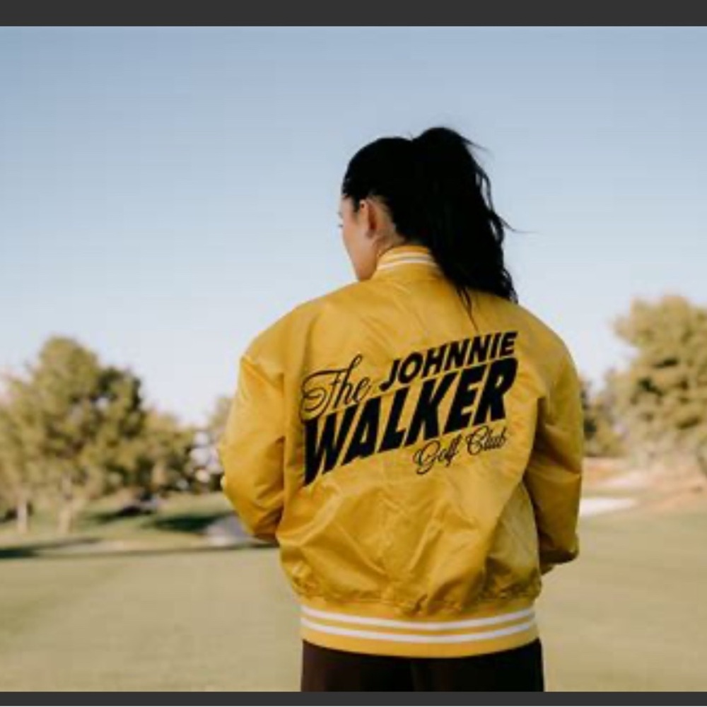 JOHNNIE WALKER GOLF CLUB SATIN BOMBER - GOLD